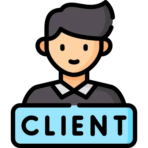 Animated client testimonial illustration with customer feedback