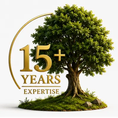 15+ years of managed farmland expertise represented by a mature tree