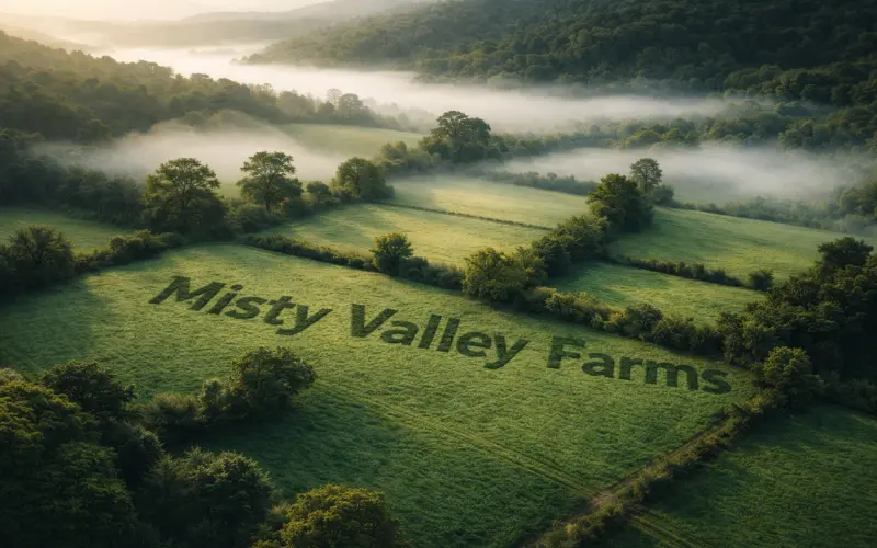 mist over of Misty Valley Farmland showing cooler climate