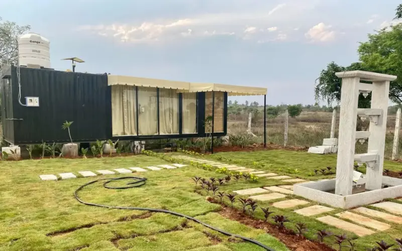 farmhous in Sangam Farms managed farmland project near Bangalore